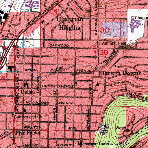 Topographic Map of East Huntsville Assembly of God Church, AL