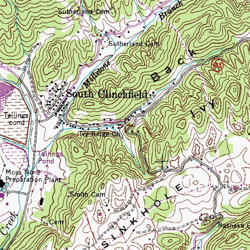 Topographic Map of Ivy Ridge Church, VA