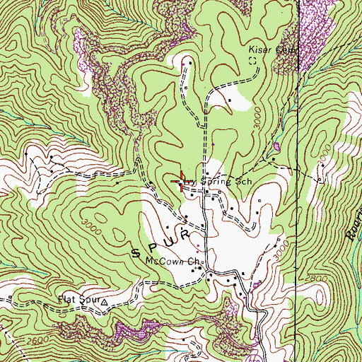 Topographic Map of Ivy Spring School, VA