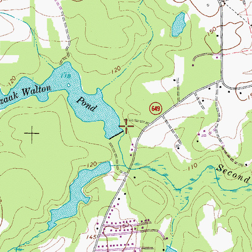 Topographic Map of Izaak Walton Pond, VA