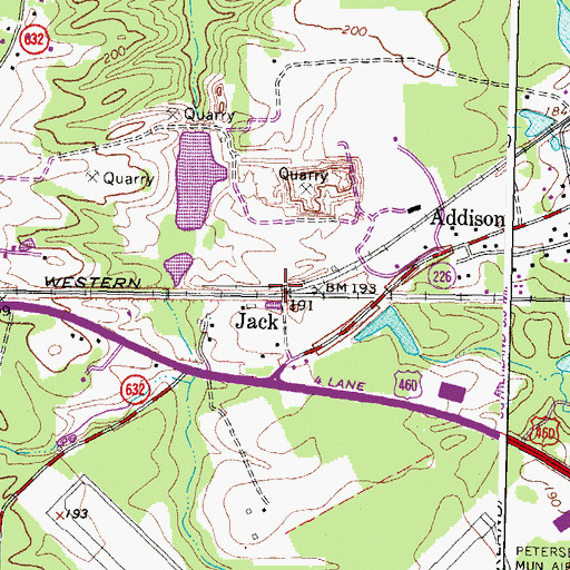 Topographic Map of Jack, VA