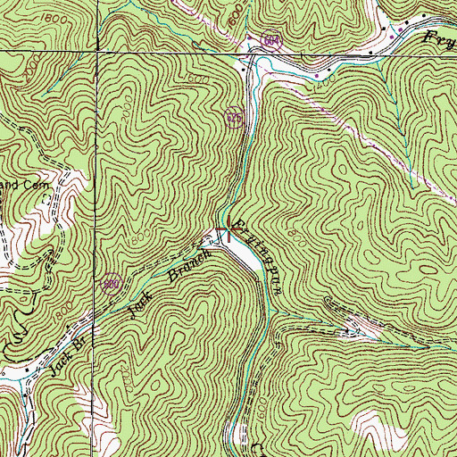 Topographic Map of Jack Branch, VA