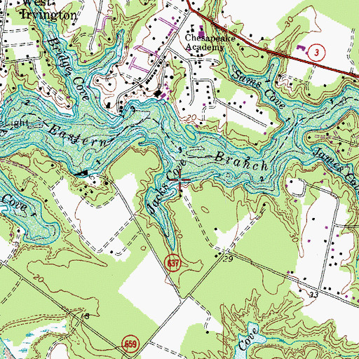 Topographic Map of Jack Cove, VA