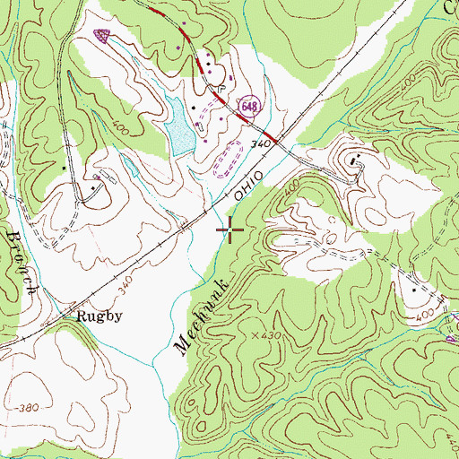 Topographic Map of Jacks Branch, VA