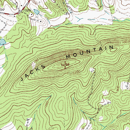 Topographic Map of Jacks Mountain, VA