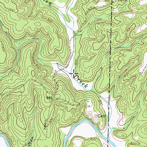 Topographic Map of Jackson Branch, VA
