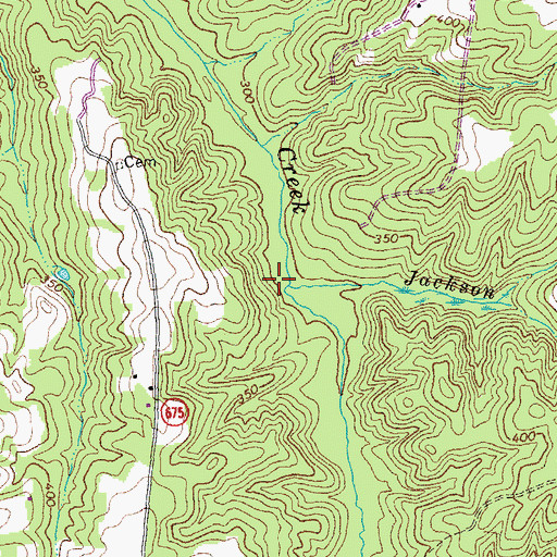 Topographic Map of Jackson Branch, VA