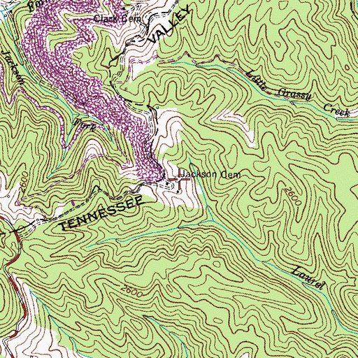 Topographic Map of Logan Wallace Jackson Cemetery, VA