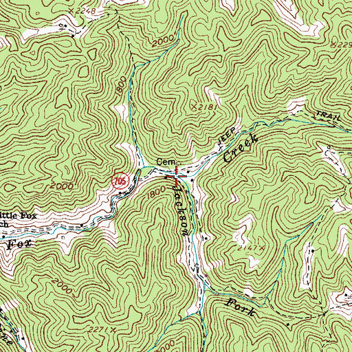 Topographic Map of Jackson Fork, VA