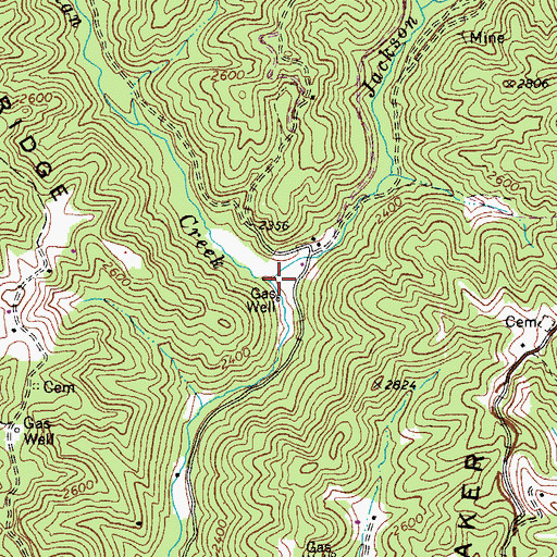 Topographic Map of Jackson Fork, VA