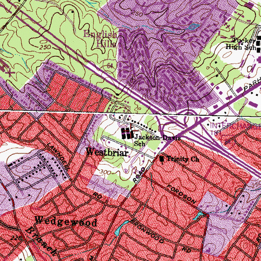 Topographic Map of Jackson Davis Elementary School, VA
