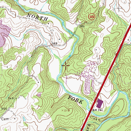 Topographic Map of Jacobs Run, VA