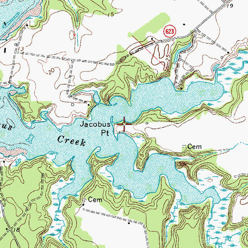 Topographic Map of Jacobus Point, VA