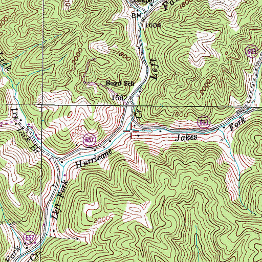 Topographic Map of Jakes Fork, VA