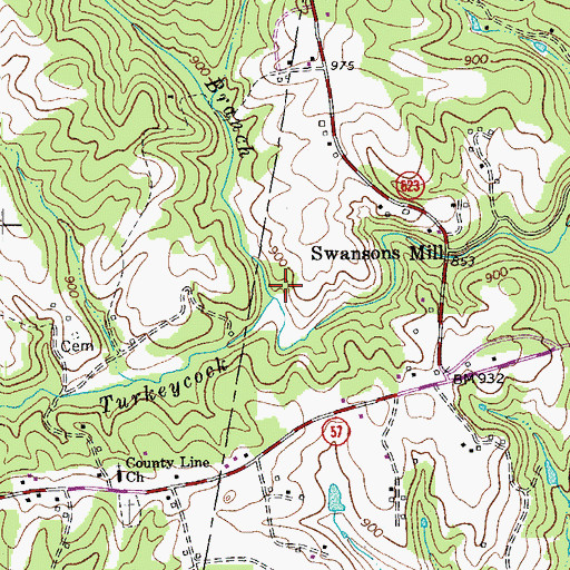 Topographic Map of James Branch, VA