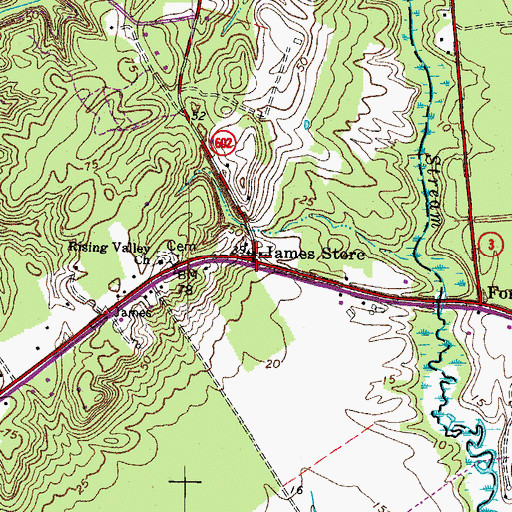Topographic Map of James Store, VA