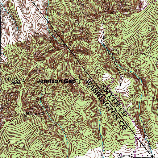 Topographic Map of Jamison Gap, VA