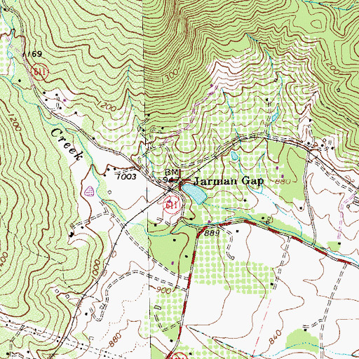 Topographic Map of Jarman Gap, VA