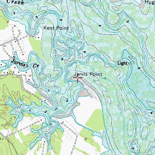 Topographic Map of Jarvis Point, VA