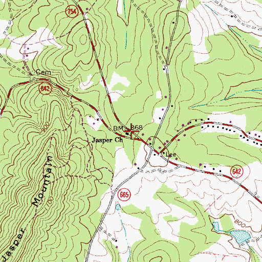 Topographic Map of Jasper Church, VA