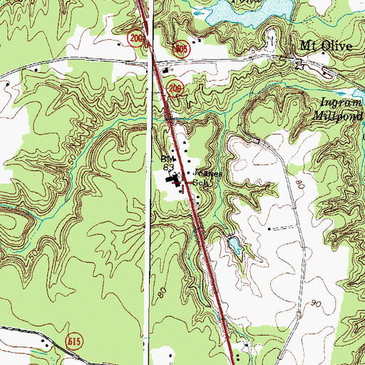 Topographic Map of Jeanes School, VA