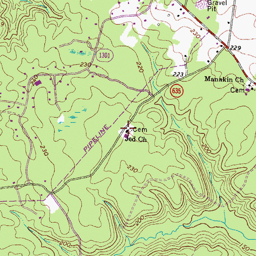 Topographic Map of Jed Church, VA