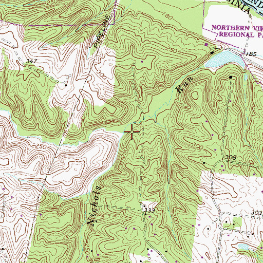 Topographic Map of Jefferson Branch, VA