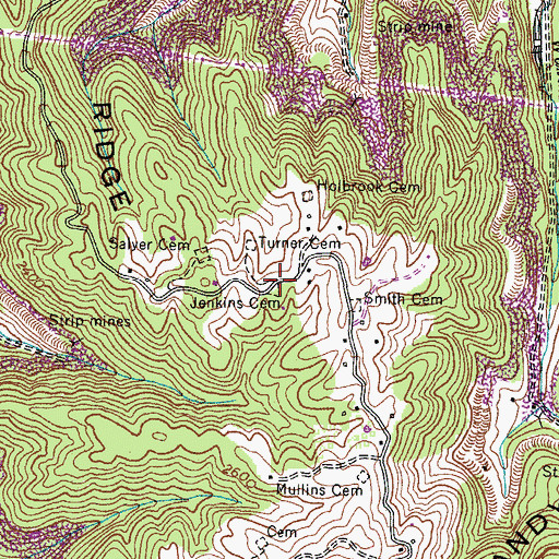 Topographic Map of Jenkins Cemetery, VA