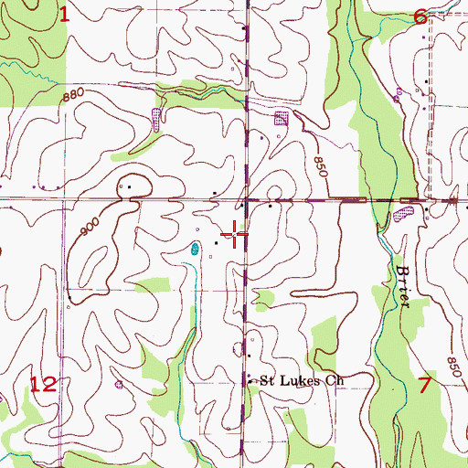 Topographic Map of Elkwood Church, AL