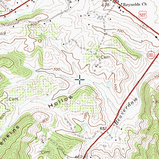 Topographic Map of Jenkins Hollow, VA