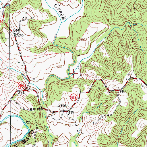 Topographic Map of Jennings Creek, VA