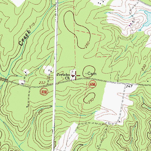 Topographic Map of Jericho Church, VA