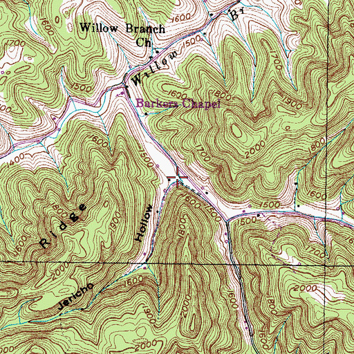 Topographic Map of Jericho Hollow, VA