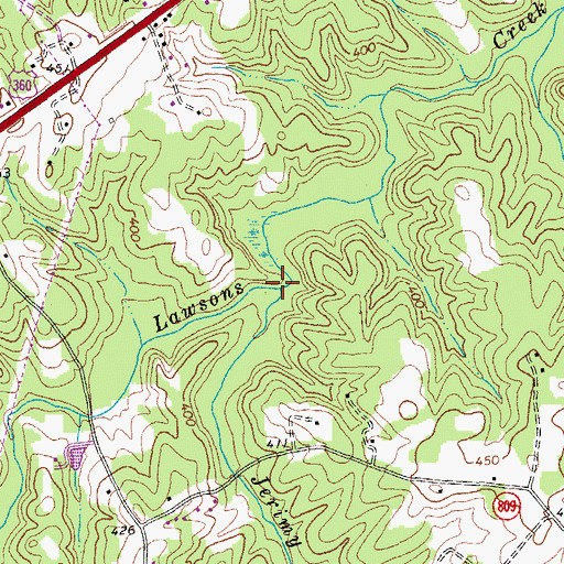 Topographic Map of Jerimy Creek, VA
