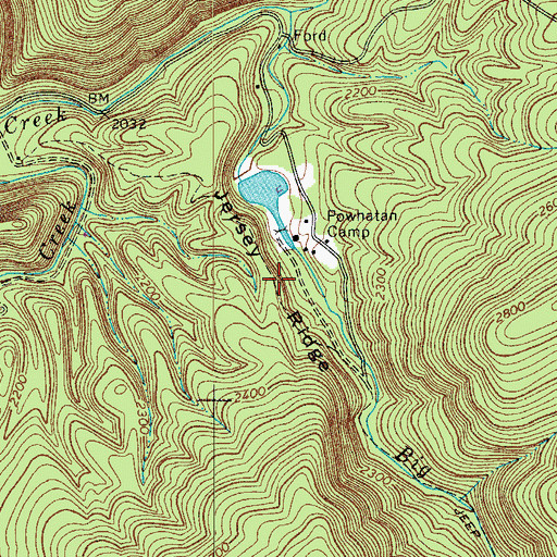 Topographic Map of Jersey Ridge, VA