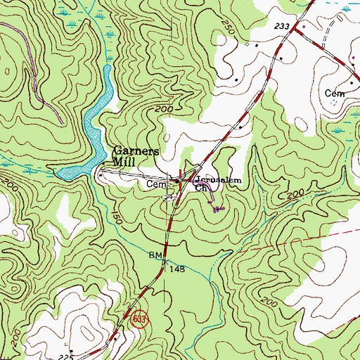 Topographic Map of Jerusalem Church, VA