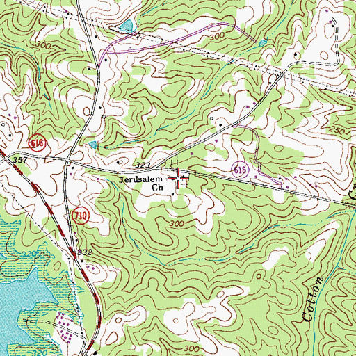 Topographic Map of Jerusalem Church, VA