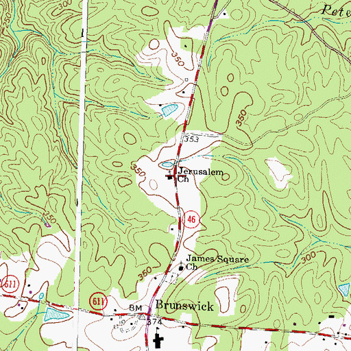 Topographic Map of Jerusalem Church, VA
