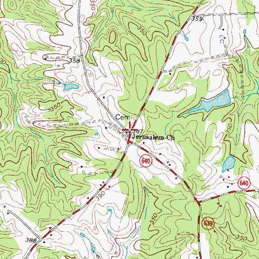 Topographic Map of Jerusalem Church, VA