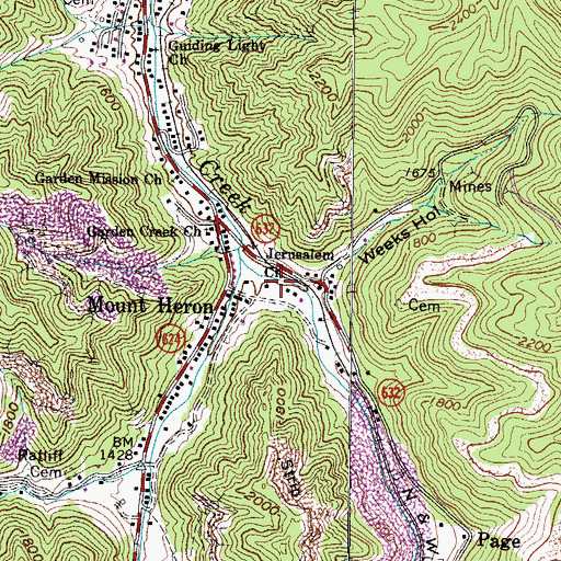 Topographic Map of Jerusalem Church, VA