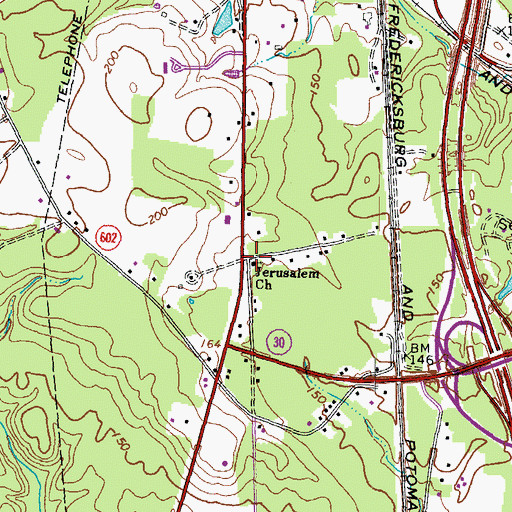 Topographic Map of Jerusalem Church, VA