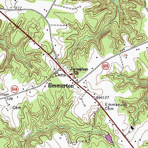 Topographic Map of Jerusalem Church, VA