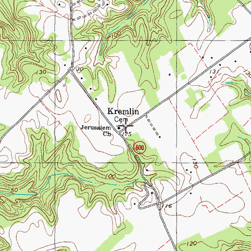 Topographic Map of Jerusalem Church, VA