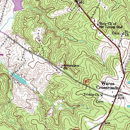 Topographic Map of Jerusalem Church, VA