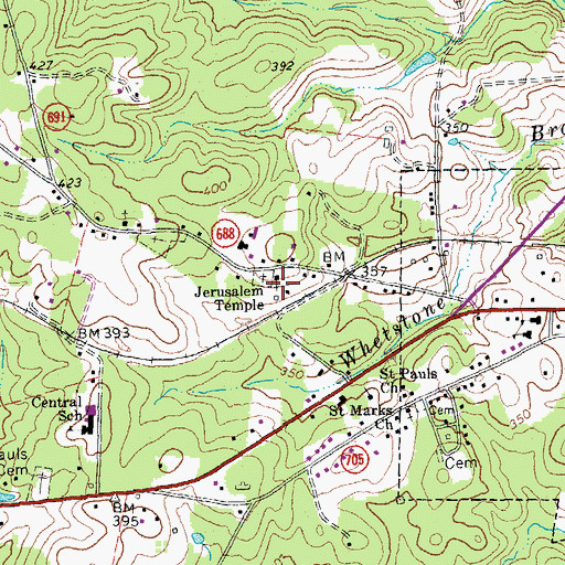 Topographic Map of Jerusalem Temple, VA