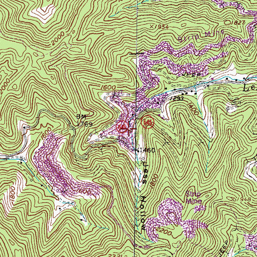 Topographic Map of Jess Hollow, VA