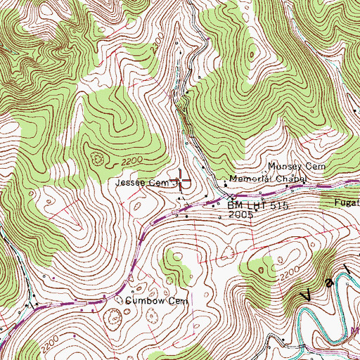 Topographic Map of Jessee Cemetery, VA