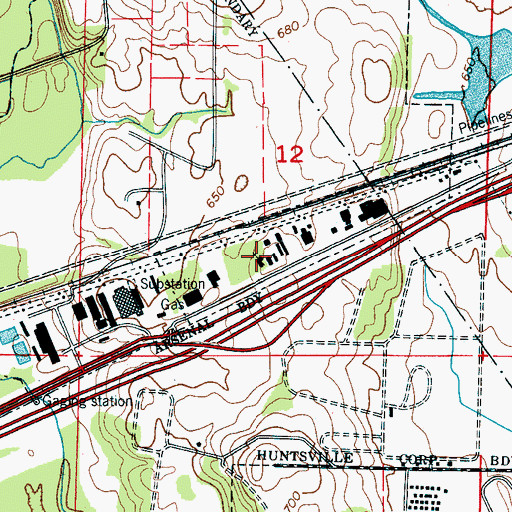 Topographic Map of Emmanuel Lutheran Church, AL
