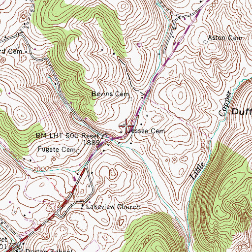 Topographic Map of Jessee Cemetery, VA