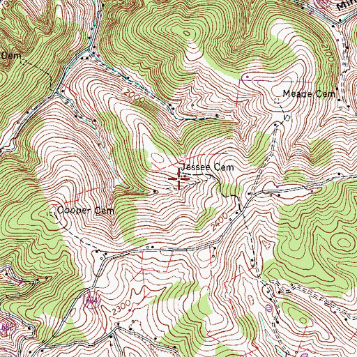 Topographic Map of Jessee Cemetery, VA